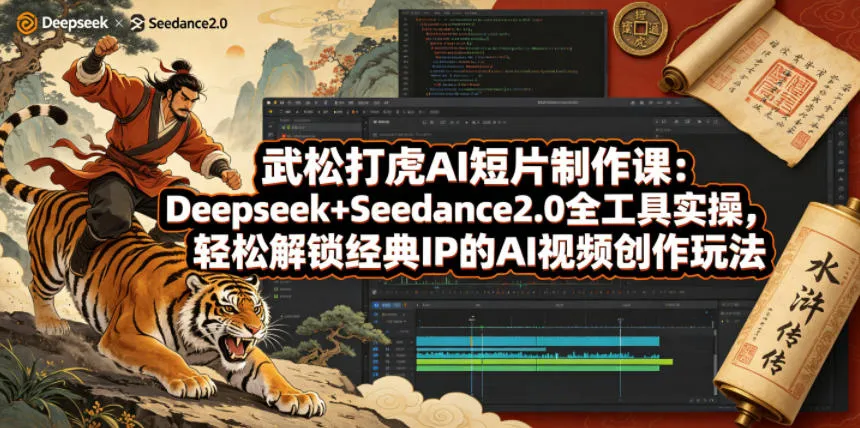 武松打虎AI短片制作课：Deepseek+Seedance2.0全工具实操，轻松解锁经典IP的AI视频创作玩法-706资源网