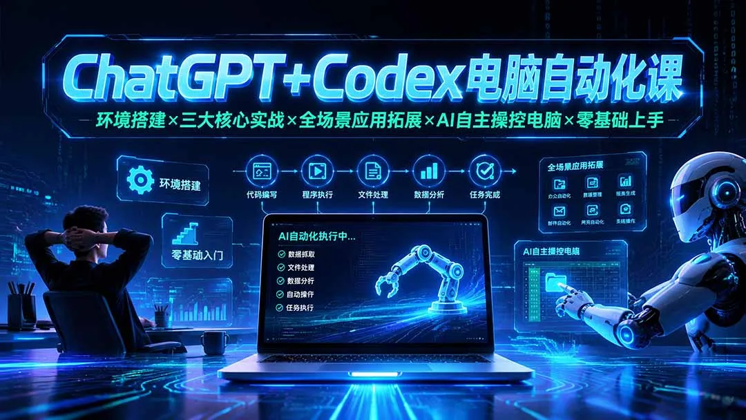 ChatGPT+Codex电脑自动化课：环境搭建×三大核心实战×全场景应用拓展×AI自主操控电脑×零基础上手-706资源网