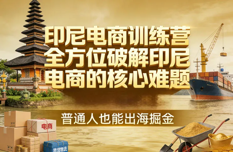 印尼电商训练营，全方位破解印尼电商的核心难题，普通人也能出海掘金-706资源网