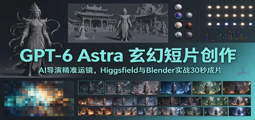 GPT-6 Astra 玄幻短片创作：AI导演精准运镜，Higgsfield与Blender实战30秒成片-706资源网