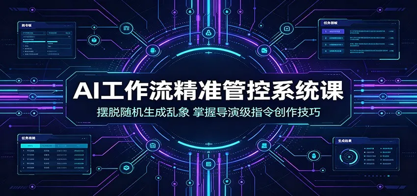 AI工作流精准管控系统课:摆脱随机生成乱象,掌握导演级指令创作技巧-706资源网