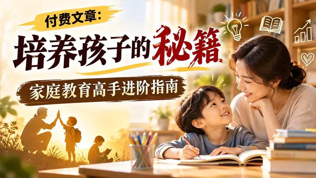 （20919期）付费文章：培养孩子的秘籍，家庭教育高手进阶指南