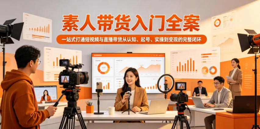 素人带货入门全案,一站式打通短视频与直播带货从认知、起号、实操到变现的完整闭环-706资源网