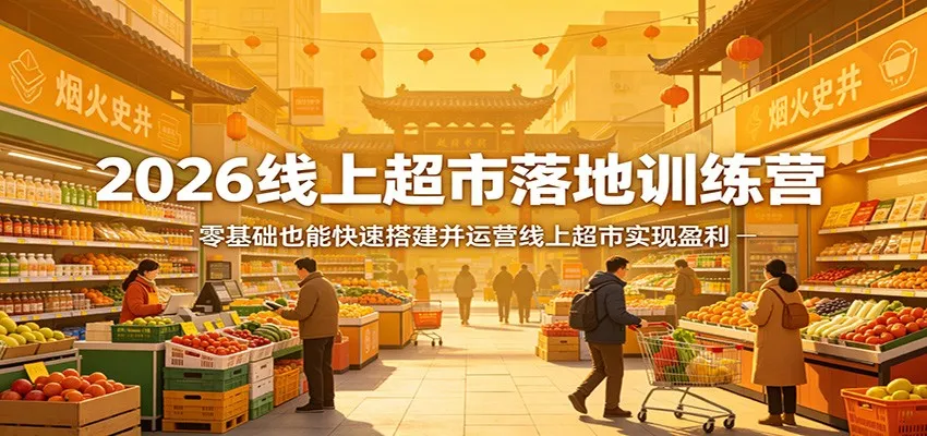 2026线上超市落地训练营，零基础也能快速搭建并运营线上超市实现盈利-706资源网