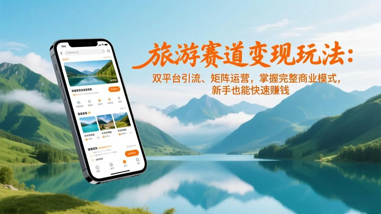 旅游赛道变现玩法：双平台引流、矩阵运营，掌握完整商业模式，新手也能快速赚钱-706资源网
