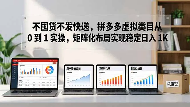 不囤货不发快递，拼多多虚拟类目从 0 到 1 实操，矩阵化布局实现稳定日入 1K-706资源网