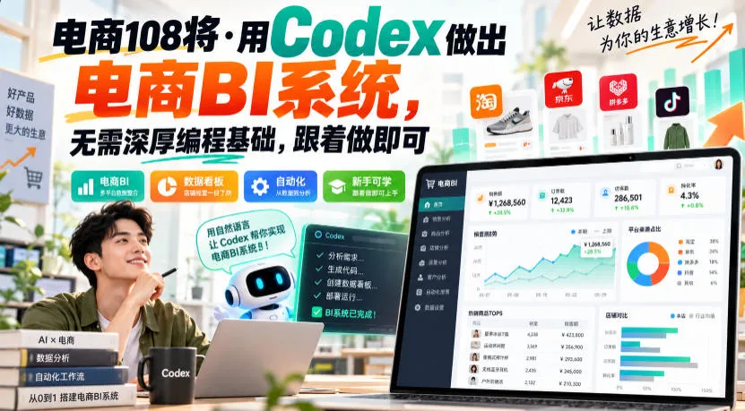 电商108将·用Codex做出电商BI系统，无需深厚编程基础，跟着做即可-706资源网