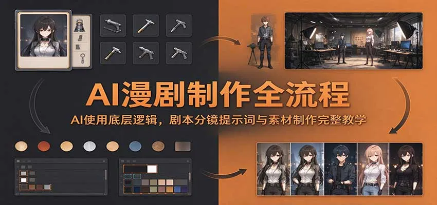 AI漫剧制作全流程：AI使用底层逻辑，剧本分镜提示词与素材制作完整教学-706资源网