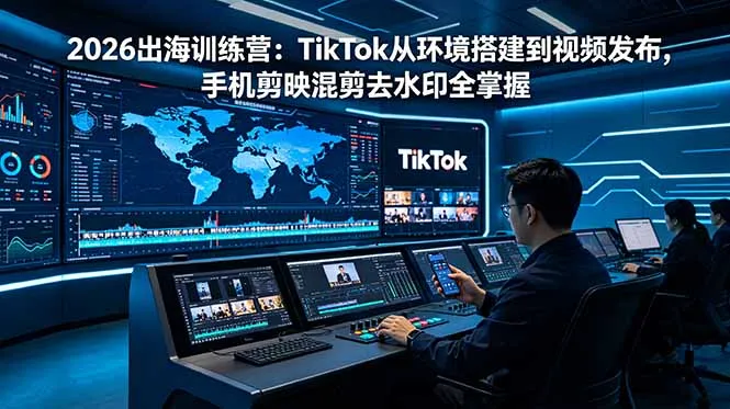 2026出海训练营:TikTok从环境搭建到视频发布,手机剪映混剪去水印全掌握-706资源网