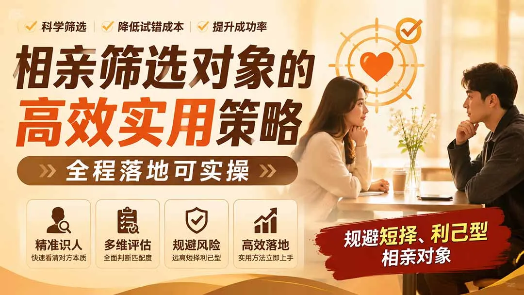 付费文章：相亲筛选对象的高效实用策略，全程落地可实操，规避短择、利己型相亲对象-706资源网