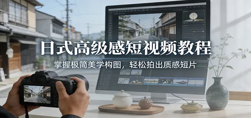 日式高级感短视频教程：掌握极简美学构图，轻松拍出质感短片-706资源网