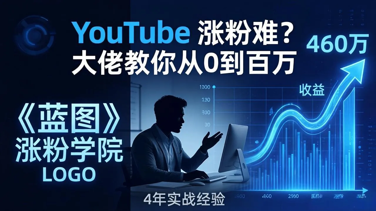 YouTube 涨粉难？《蓝图涨粉学院》：4 年赚 460 万的大佬教策略，从0到百万有路径！-706资源网