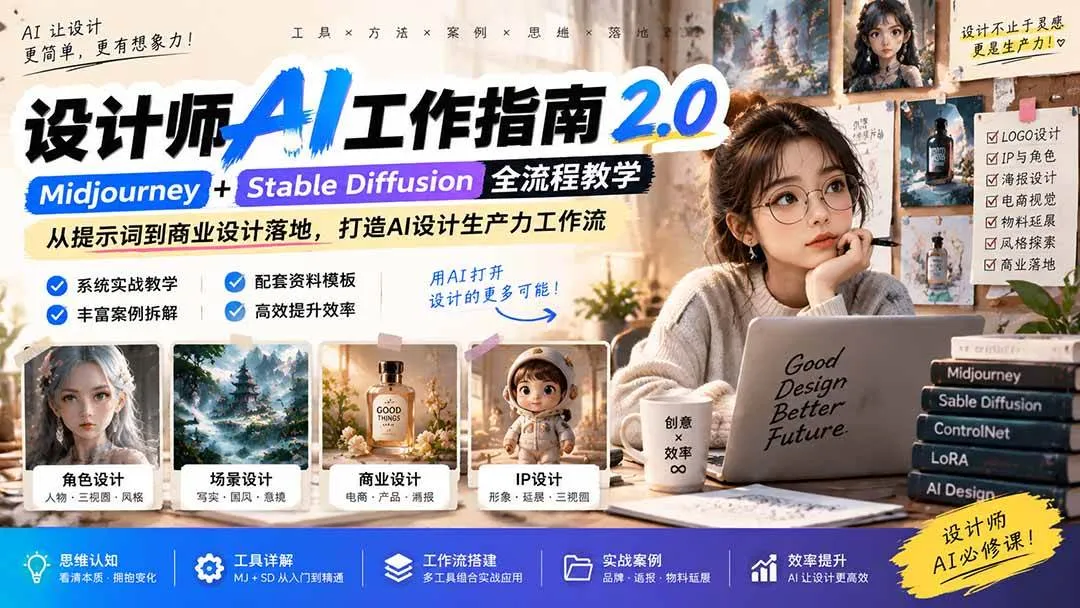 (20562期)《设计师AI工作指南 2.0》-无水印课:从思维落地,解锁 AI 设计生产力-706资源网