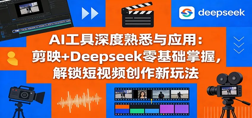 AI工具深度熟悉与应用：剪映+Deepseek零基础掌握，解锁短视频创作新玩法-706资源网