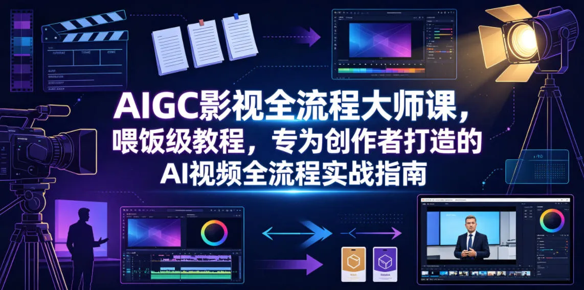 AIGC影视全流程大师课,喂饭级教程,专为创作者打造的AI视频全流程实战指南-706资源网