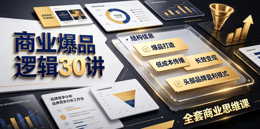 商业爆品逻辑30讲｜拆解各行各业头部品牌盈利模式，吃透爆品打造、低成本传播、长效变现全套商业思维课-706资源网