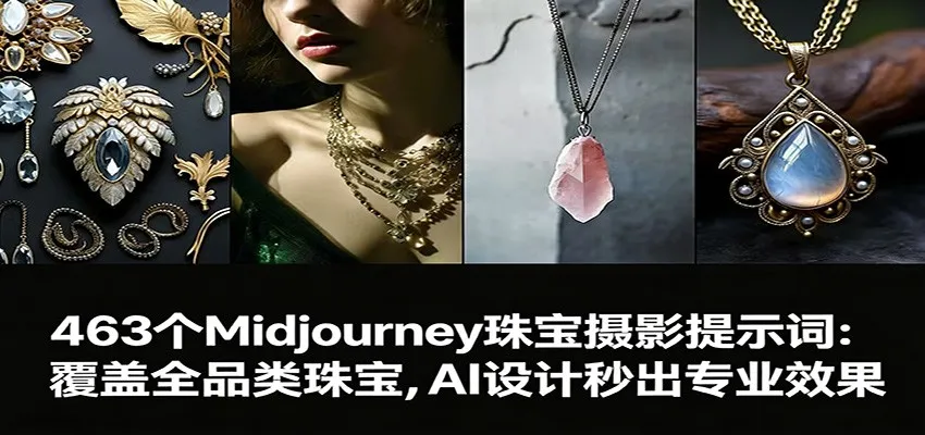 图片[1]-463个Midjourney珠宝摄影提示词：覆盖全品类珠宝，AI设计秒出专业效果-706资源网