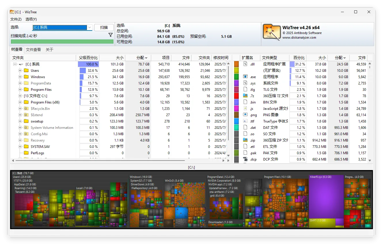 WizTree磁盘分析工具v4.30便携版-706资源网
