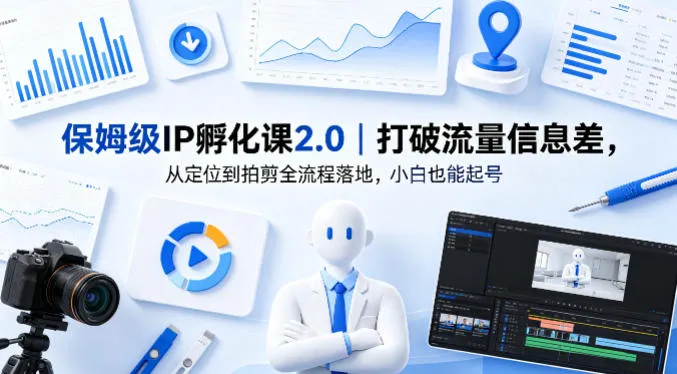 保姆级IP孵化课2.0｜打破流量信息差，从定位到拍剪全流程落地，小白也能起号-706资源网