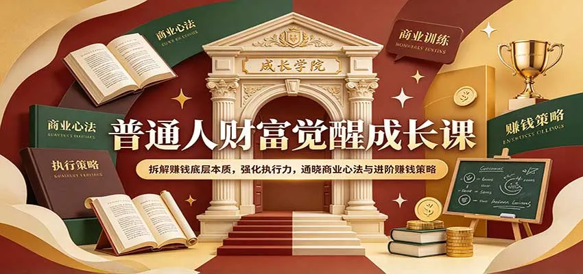 普通人财富觉醒成长课：拆解赚钱底层本质，强化执行力，通晓商业心法与进阶赚钱策略-706资源网