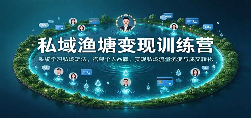私域渔塘变现训练营:系统学习私域玩法,搭建个人品牌,实现私域流量沉淀与成交转化-706资源网