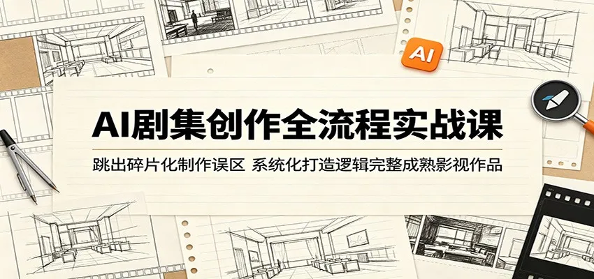 AI剧集创作全流程实战课:跳出碎片化制作误区,系统化打造逻辑完整成熟影视作品-706资源网