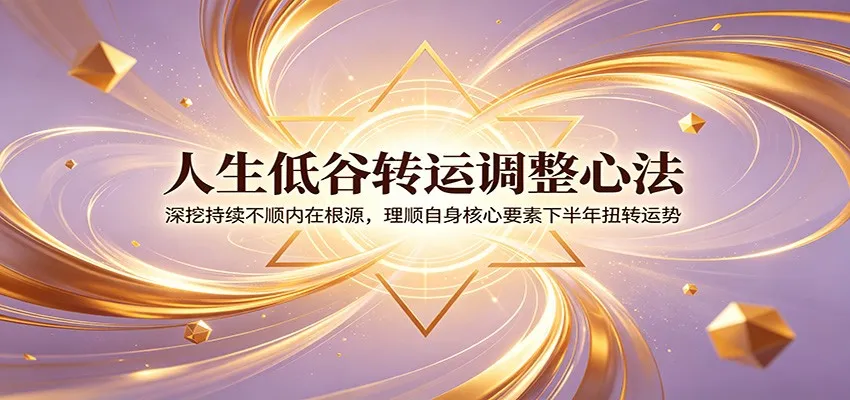 人生低谷转运调整心法：深挖持续不顺内在根源，理顺自身核心要素下半年扭转运势-706资源网