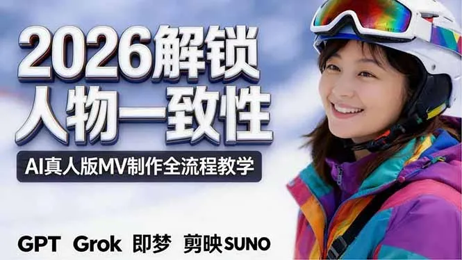 2026独创解锁人物一致性：AI真人版MV制作，不讲空话，不拼概念，全流程实操-706资源网