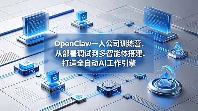 OpenClaw 一人公司训练营，从部署调试到多智能体搭建，打造全自动 AI 工作引擎-706资源网