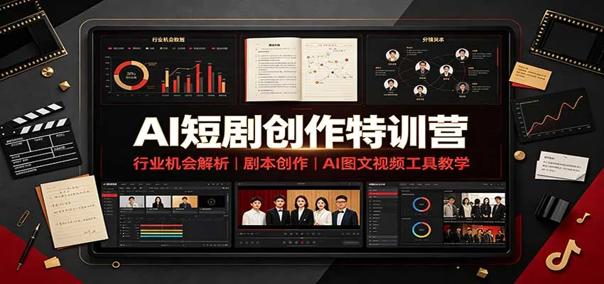 AI短剧创作特训营：行业机会解析，剧本创作，AI图文视频工具教学（文字版）-706资源网