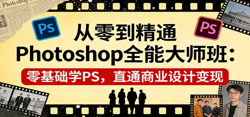 从零到精通Photoshop全能大师班：零基础学PS，直通商业设计变现-706资源网