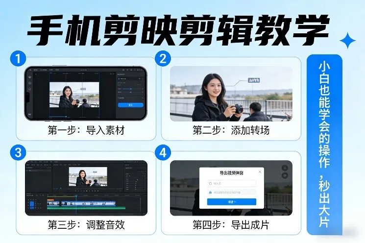 手机剪映剪辑教学，小白也能学会的操作，秒出大片-706资源网