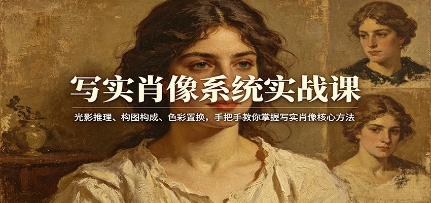 写实肖像系统实战课:光影推理、构图构成、色彩置换,手把手教你掌握写实肖像核心方法-706资源网