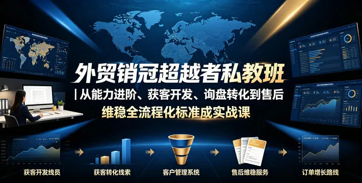 外贸销冠超越者私教班｜从能力进阶、获客开发、询盘转化到售后维稳全流程标准化成交实战课-706资源网