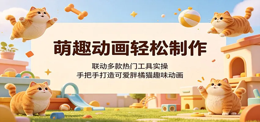 萌趣动画轻松制作，联动多款热门工具实操，手把手打造可爱胖橘猫趣味动画-706资源网