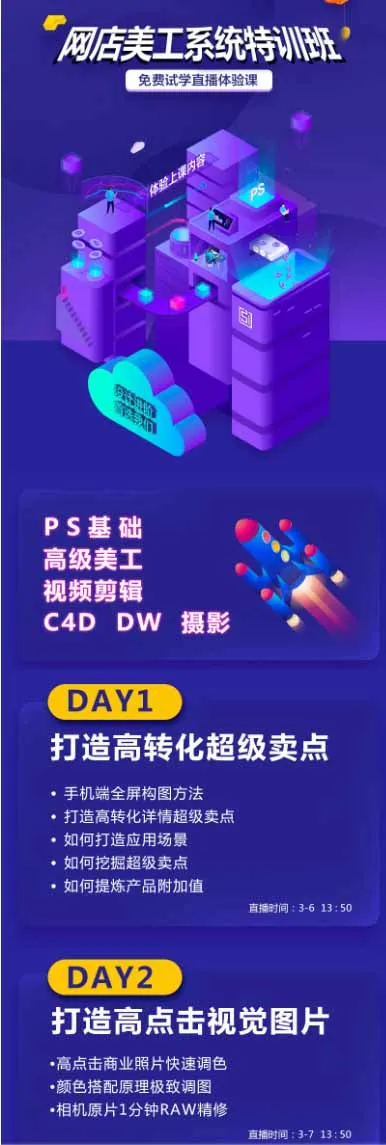 网店美工系统精英班-7月：PS基础×主图设计×海报实战×详情页×首页装修×产品修图×视频剪辑×人像精修。-706资源网