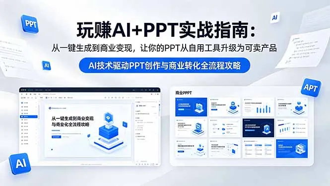 玩赚AI+PPT实战指南-更新5月13：从一键生成到商业变现，让你的PPT从自用工具升级为可卖产品-706资源网
