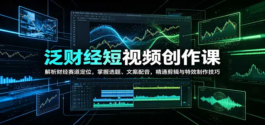 泛财经短视频创作课：解析财经赛道定位，掌握选题、文案配音，精通剪辑与特效制作技巧-706资源网