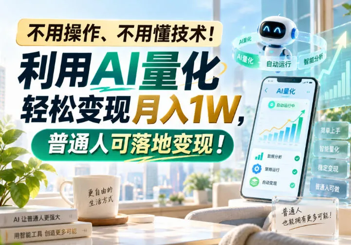 不用操作、不用懂技术！利用AI量化轻松变现月入1W，普通人可落地变现！【揭秘】-706资源网