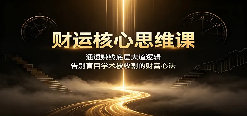 财运核心思维课：通透赚钱底层大道逻辑，告别盲目学术被收割的财富心法-706资源网