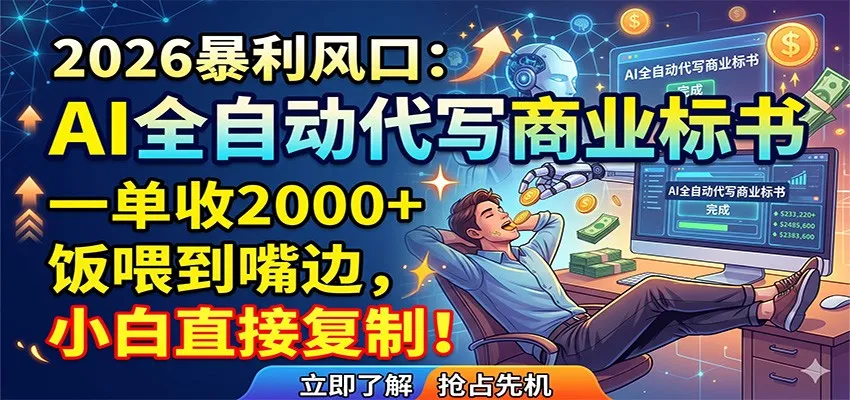 AI全自动代写商业标书，一单收2000+，饭喂到嘴边，小白直接复制-706资源网