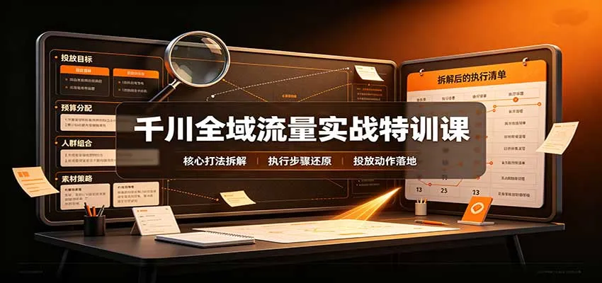 千川全域流量实战特训课:拆解全域投放实操核心打法-706资源网