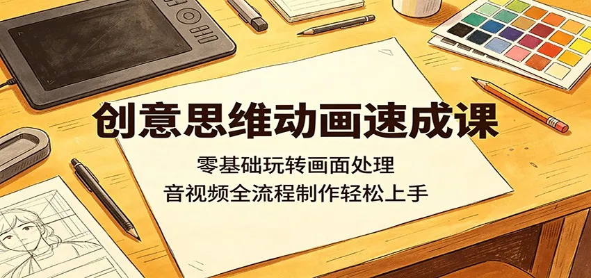 创意思维动画速成课：零基础玩转画面处理，音视频全流程制作轻松上手-706资源网