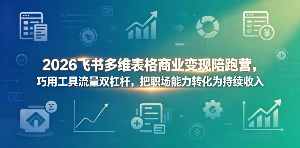 2026飞书多维表格商业变现陪跑营，巧用工具流量双杠杆，把职场能力转化为持续收入-706资源网