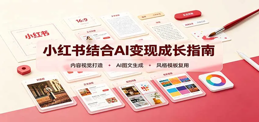 小红书结合AI变现成长指南:账号精准定位,内容视觉打造,搭建可复制流量获客体系-706资源网