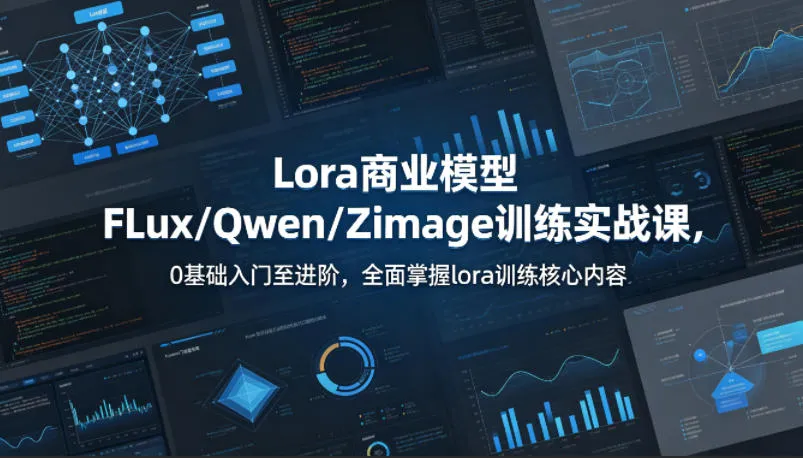 系统性学习Lora商业模型FLux／Qwen／Zimage训练实战课，0基础入门至进阶，全面掌握lora训练核心内容-706资源网