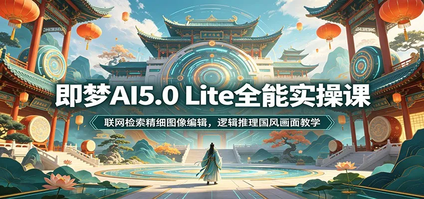 即梦AI5.0 Lite全能实操课：联网检索精细图像编辑，逻辑推理国风画面教学-706资源网