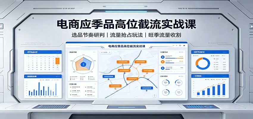 电商应季品高位截流实战课：选品节奏研判，流量抢占玩法，旺季流量收割-706资源网