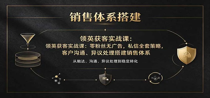 领英获客实战课：零粉丝无广告，私信全套策略，客户沟通、异议处理搭建销售体系-706资源网