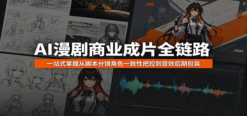 AI漫剧商业成片全链路：一站式掌握从脚本分镜角色一致性把控到音效后期包装-706资源网
